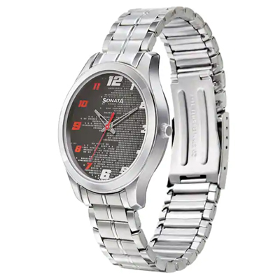 "Sonata Gents Watch 77063SM07 - Click here to View more details about this Product